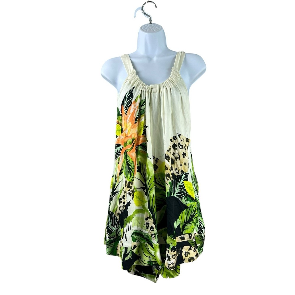 Sigal Romper‎ Womens XS / S White Green Floral Boho Summer Vacation